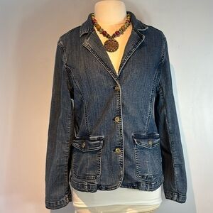 Lady Hathaway retro denim 3 button blazer/jacket size M/L
